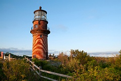 Fence Near Brick Tower of Aquinnah Light in Martha's Vineyard